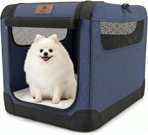قفص سفر للكلاب من American Kennel Club ذو جوانب ناعمة، بيت متنقل خفيف الوزن قابل للطي مع ألواح شبكية للتهوية، مريح للاستخدام الداخلي وأثناء السفر، مثالي للكلاب المدربة على القفص، صغير in Kuwait