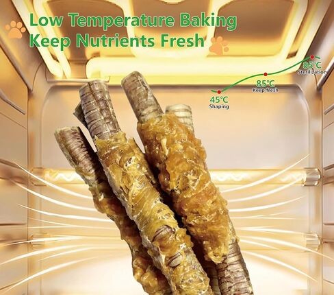 Trachea Dog Treats–Chicken Wrapped Goose Trachea, 10cm (25-30 Pcs) All Natural Chews, Promotes Joint, Hip & Dental Health, High in Protein Low Fat, Trachea Dog Chews for Small & Medium Dogs in Kuwait