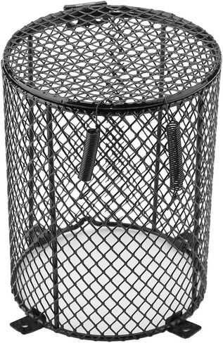 Fdit Pet Reptile Anti-Scald Lamp Mesh Cover Round Day Night Ceramic Light Bulb Heating Lampshade(Cylinder Shape) in Kuwait
