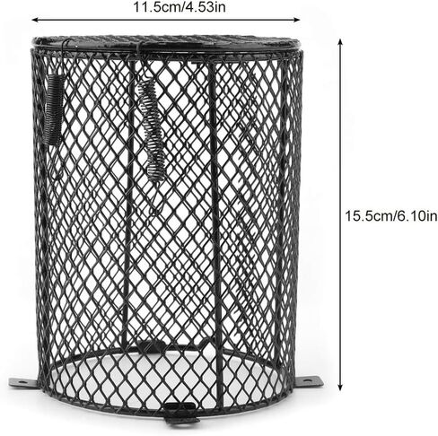 Fdit Pet Reptile Anti-Scald Lamp Mesh Cover Round Day Night Ceramic Light Bulb Heating Lampshade(Cylinder Shape) in Kuwait