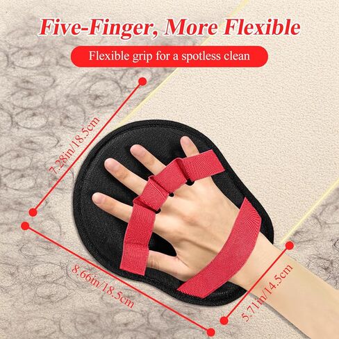 1 Pack Pet Hair Removal Glove with upgraded electrostatic tech for couches, carpets & clothes. Magic Brush for gentle pet massage and deshedding. Pet Hair Glove, reusable and washable for home clean in Kuwait