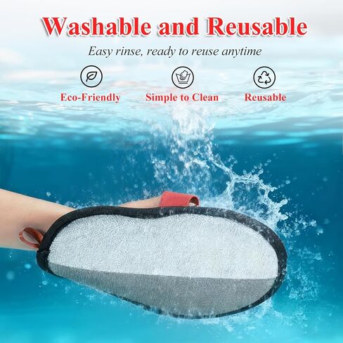 1 Pack Pet Hair Removal Glove with upgraded electrostatic tech for couches, carpets & clothes. Magic Brush for gentle pet massage and deshedding. Pet Hair Glove, reusable and washable for home clean in Kuwait