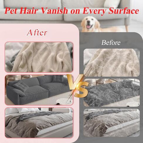 1 Pack Pet Hair Removal Glove with upgraded electrostatic tech for couches, carpets & clothes. Magic Brush for gentle pet massage and deshedding. Pet Hair Glove, reusable and washable for home clean in Kuwait