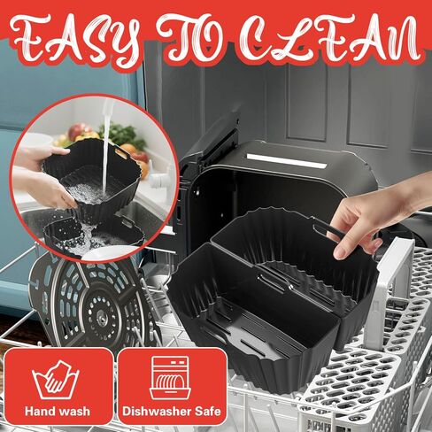 Air Fryer Accessories for Chefman 8Qt 9Qt, Gourmia, Typhur, Nuwave, 7-9QT Air Fryer Silicone Liners Accessories Set 2-In-1 Silicone Liners, Paper Liners, Grill Racks Basket, Muffin Molds in Kuwait