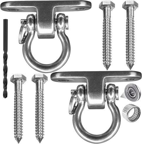 Dakzhou 2 Slient Bearing Swing Hanger، أرجوحة دوارة 180 درجة مقاومة للصدأ شديدة التحمل، كرسي أرجوحة يوجا بملعب خرساني خشبي 1500 رطل، أرجوحة الشرفة الرملية in Kuwait