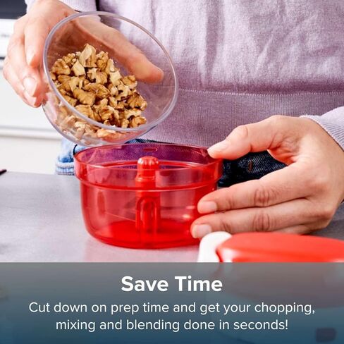 Tupperware Power Chopper Mini - Manual Food Processor - 300ml Capacity - No Electricity Needed - Ideal for Chopping Herbs, Nuts, Garlic, Vegetables - Food Preparation Accessory & Kitchen Gadget in Kuwait