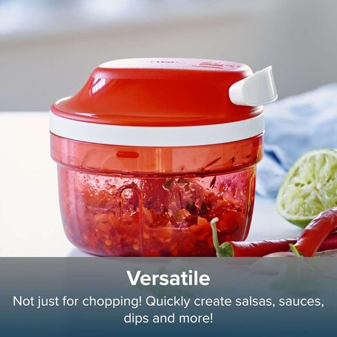 Tupperware Power Chopper Mini - Manual Food Processor - 300ml Capacity - No Electricity Needed - Ideal for Chopping Herbs, Nuts, Garlic, Vegetables - Food Preparation Accessory & Kitchen Gadget in Kuwait