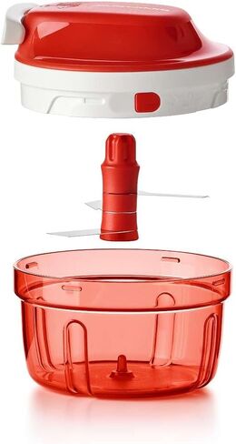 Tupperware Power Chopper Mini - Manual Food Processor - 300ml Capacity - No Electricity Needed - Ideal for Chopping Herbs, Nuts, Garlic, Vegetables - Food Preparation Accessory & Kitchen Gadget in Kuwait