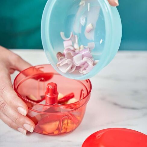 Tupperware Power Chopper Mini - Manual Food Processor - 300ml Capacity - No Electricity Needed - Ideal for Chopping Herbs, Nuts, Garlic, Vegetables - Food Preparation Accessory & Kitchen Gadget in Kuwait