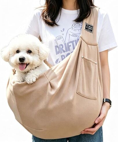 Dog Sling Carrier for Small Dogs and Cats, Breathable Mesh Pet Cross Body Shoulder Bag for Outdoor Travel in Kuwait