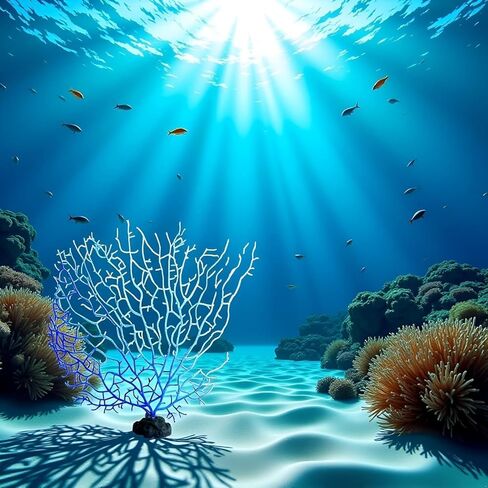 2 Pcs Blue Artificial Coral Branch Faux Aquariums Ornament Fish Tanks Landscape Sea Fan Decorations Artificial Coral Branch Aquarium Décor in Kuwait