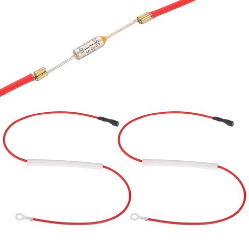 MECCANIXITY 2Pcs Universal Rice Cooker Temperature Fuse, 192°C 10A 250V Metal Thermal Fuse with Terminal and Ring Terminal Fiberglass Sleeving for Electric Pressure Cooker Repair Part in Kuwait