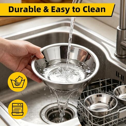 Double Stainless Steel Dog Bowls with Non-Slip Silicone Mat, Extra Small Puppy Food and Water Bowl Set, Spill Proof & Dishwasher Safe Pet Feeding Bowls for Small Dogs and Cats Under 8 lbs,BL (Black) in Kuwait
