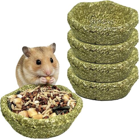 Hamster Chew Toys Guinea Pig Treats Hamster Stuff Timothy Bowl Cage Accessories for Chinchilla Guinea Pig Rat (4PCS) in Kuwait