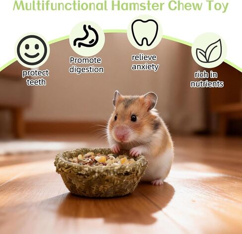 Hamster Chew Toys Guinea Pig Treats Hamster Stuff Timothy Bowl Cage Accessories for Chinchilla Guinea Pig Rat (4PCS) in Kuwait