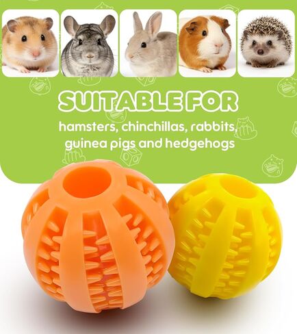 Natural Hamster Chew Toys,Hamster Foraging Ball Educational Toy,Slow Feeder Rat Enrichment Toy for Dwarf Hamsters,Syrian Hamsters,Guinea Pigs,Hamster Ball（2PCS） in Kuwait