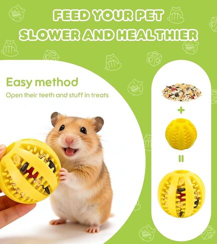 Natural Hamster Chew Toys,Hamster Foraging Ball Educational Toy,Slow Feeder Rat Enrichment Toy for Dwarf Hamsters,Syrian Hamsters,Guinea Pigs,Hamster Ball（2PCS） in Kuwait