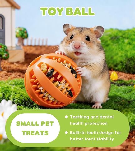 Natural Hamster Chew Toys,Hamster Foraging Ball Educational Toy,Slow Feeder Rat Enrichment Toy for Dwarf Hamsters,Syrian Hamsters,Guinea Pigs,Hamster Ball（2PCS） in Kuwait