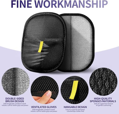 Hair Remover Glove,2026 Updated Cat and Dog Hair Removal Tool.Reusable Electrostatic Hair Removal Gloves.Suitable for Sofas,Bed Sheets,Clothing,Car Seats. (2) in Kuwait