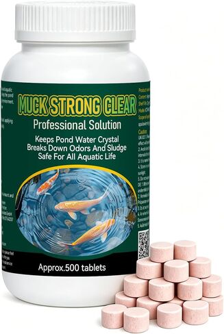 Muck Reducer – Professional for Fish Ponds, Fountains, Bird Baths and Water Gardens, Easy, Gentle and Highly Effective, 500 Tablets in Kuwait