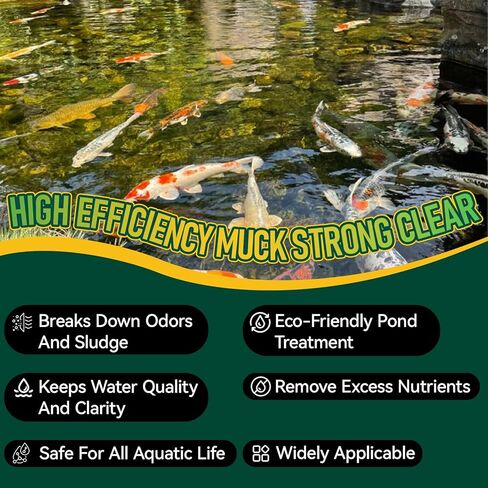 Muck Reducer – Professional for Fish Ponds, Fountains, Bird Baths and Water Gardens, Easy, Gentle and Highly Effective, 500 Tablets in Kuwait