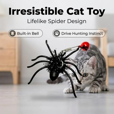 Feather Cat Toy Attachments - 2 Pcs Handmade Simulation Insects Natural Spiders - Cat Toy Wand Refills - Mini Insects Cat Lures Wand Attachment Replacement for Kitty Kitten Indoor in Saudi Arabia