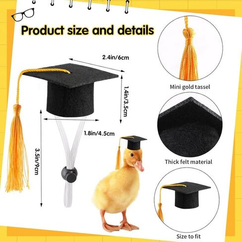 Mini Graduation Caps with Tassel,4pcs Small Animal Bachelor Hats for Small Cat Dog Guinea Pigs Hedgehog Hamster Graduation Party Photo Props in Kuwait