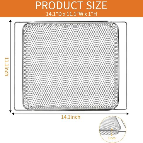 GWY سلة المقلاة الهوائية لBOV860BSS مقلاة الهواء الذكية للفرن والفرن الحراري Breville BOV845BSS Smart Oven Pro فرن كونترتوب، 14.1 بوصة عمق × 11.1 بوصة عرض × 1 بوصة ارتفاع، سلال فرن محمصة، قطع غيار ملحقات in Kuwait