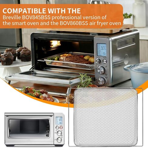 GWY سلة المقلاة الهوائية لBOV860BSS مقلاة الهواء الذكية للفرن والفرن الحراري Breville BOV845BSS Smart Oven Pro فرن كونترتوب، 14.1 بوصة عمق × 11.1 بوصة عرض × 1 بوصة ارتفاع، سلال فرن محمصة، قطع غيار ملحقات in Kuwait