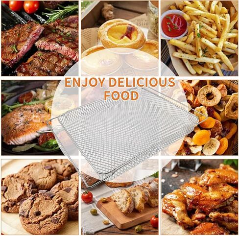 GWY سلة المقلاة الهوائية لBOV860BSS مقلاة الهواء الذكية للفرن والفرن الحراري Breville BOV845BSS Smart Oven Pro فرن كونترتوب، 14.1 بوصة عمق × 11.1 بوصة عرض × 1 بوصة ارتفاع، سلال فرن محمصة، قطع غيار ملحقات in Kuwait
