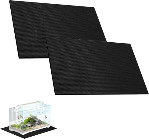 قطعتان من حصيرة تسوية حوض السمك، 14 × 25 × 0.2 بوصة حصيرة خزان الأسماك تحت الخزان - النيوبرين غير القابل للانزلاق مقاوم للصدمات ومقاوم للماء، سطح محكم للأرضيات غير المستوية، حواف سهلة القطع، حصيرة حوض السمك in Kuwait