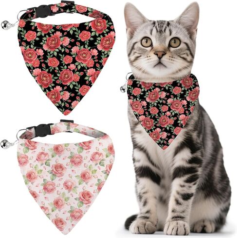 GLOBLELAND 2 Pack Rabbit Carrot Pet Bandana Collar with Removable Bandana and Bell Rabbits Adjustable Dog Collar Cat Collars Scarf for Pets Rabbits Kittens Puppy Cats Dogs in Kuwait
