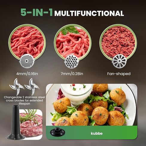 Huanyu 2000W Heavy Duty Electric Meat Grinder for Bone and Game Meat, 5-Speed Touchscreen with Auto Reverse, #10 Outlet Ideal for Homemade Pet Food, Venison, and Home Kitchen in Kuwait