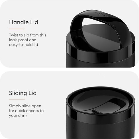 Ember Smart Tumbler - كوب قهوة ساخن يتم التحكم فيه عن طريق التطبيق، كوب من الفولاذ المقاوم للصدأ، أسود 16 أونصة، بطارية تدوم 3 ساعات in Kuwait