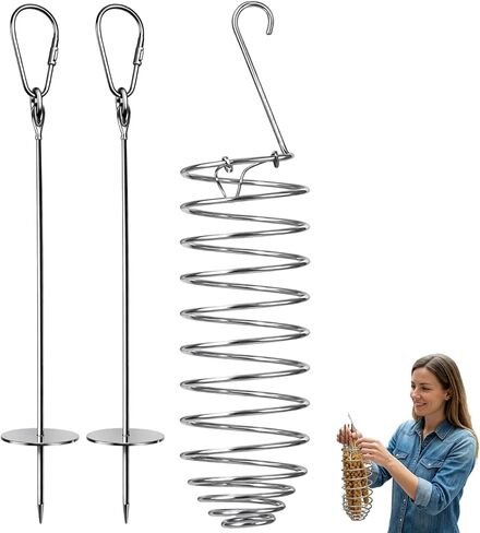 3-Piece 9inch Feeding Set with Stainless Steel Forks, Cuttlebone Compatible Design, Millet Holder for Bird Cage,Easy to Hang Feeder for Small Birds, Durable Stainless Steel Construction in Kuwait