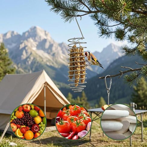 3-Piece 9inch Feeding Set with Stainless Steel Forks, Cuttlebone Compatible Design, Millet Holder for Bird Cage,Easy to Hang Feeder for Small Birds, Durable Stainless Steel Construction in Kuwait