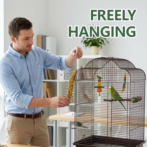 3-Piece 9inch Feeding Set with Stainless Steel Forks, Cuttlebone Compatible Design, Millet Holder for Bird Cage,Easy to Hang Feeder for Small Birds, Durable Stainless Steel Construction in Kuwait