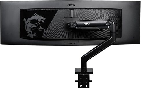MSI MAG MT201 - ذراع حامل شاشة واحدة عالي التحمل، يدعم شاشات 17-49 بوصة و44 رطلاً، متوافق مع معايير VESA، حامل زنبركي قابل للتعديل، مشبك وحلقة تثبيت، لوحة تحرير سريعة - أسود in Saudi Arabia