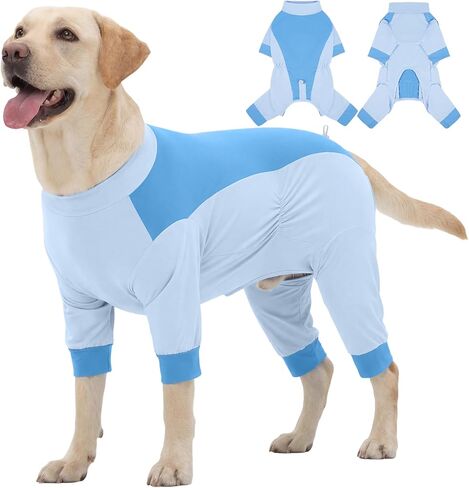 Nanaki UPF 50+ Dog Sun Shirt-Quick Dry Dog Cooling Shirt Summer Clothes,UV Protection Lightweight Jumpsuit,Breathable Stretchy Shedding Control T-Shirts for Small Medium Large Dogs Onesie, Blue, M in Kuwait
