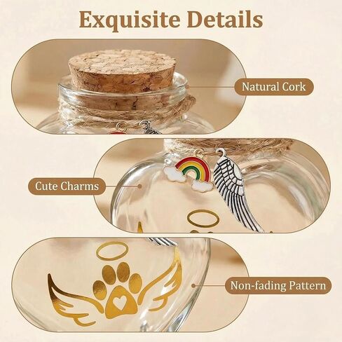 Pet Memorial Hair Keepsake, Dog Memorial Gifts for Loss of Dog or Cat, Memorial Bottle for Pet Fur, Dog Hair Keepsake, Cat Fur Memory Remembrance in Kuwait