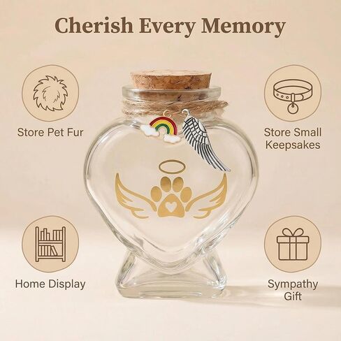 Pet Memorial Hair Keepsake, Dog Memorial Gifts for Loss of Dog or Cat, Memorial Bottle for Pet Fur, Dog Hair Keepsake, Cat Fur Memory Remembrance in Kuwait