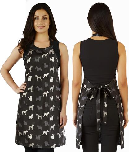 Ladybird Line 613 Unisex Terrier Print Waterproof Apron, Hair Bleach Resistant, Adjustable Neck Band, Breathable Mesh Lining in Kuwait