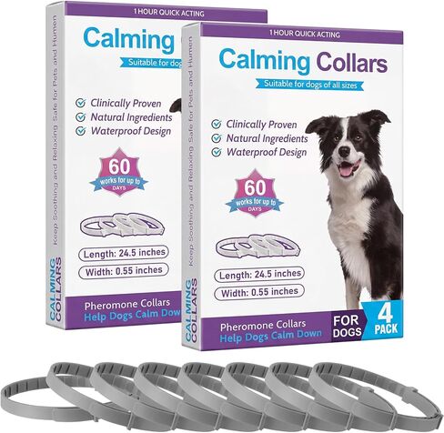 8 Pcs Calming Collar for Dogs with Natural Pheromone, Dog Calming Collar Relief Anxiety Stress Separation Lasts 60 Days, Safe, Waterproof Lightweight for Small Medium Large Dogs in Kuwait