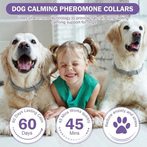 8 Pcs Calming Collar for Dogs with Natural Pheromone, Dog Calming Collar Relief Anxiety Stress Separation Lasts 60 Days, Safe, Waterproof Lightweight for Small Medium Large Dogs in Kuwait