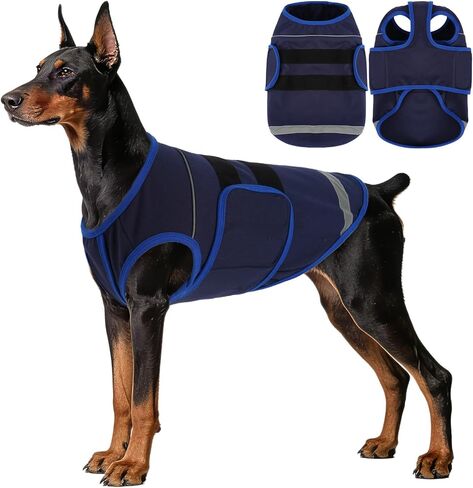 IDOMIK Dog Anxiety Vest, Adjustable Thunder Jacket for Dogs Anxiety Relief, Soft Dog Calming Shirt for Thunderstorms, Fireworks, Vet Visit & Separation - Suitable for Small Medium Large Dogs,Blue,M in Saudi Arabia