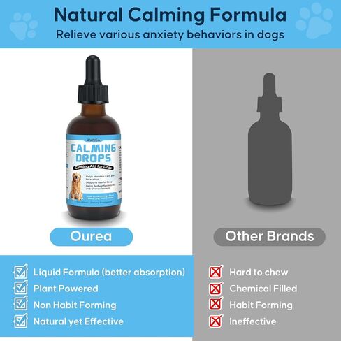 Calming Drops for Dogs with Melatonin – Helps Support Relaxation During Nail Trimming, Grooming, Travel, Vet Visits, Thunder & Fireworks – Natural Soothing Liquid Supplement in Kuwait
