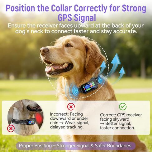 GPS Wireless Dog Fence with Collar & Free App – Custom GPS Boundary, Beep/Vibration/Static Training Modes, IP67 Waterproof, Long Battery Life – Black in Kuwait