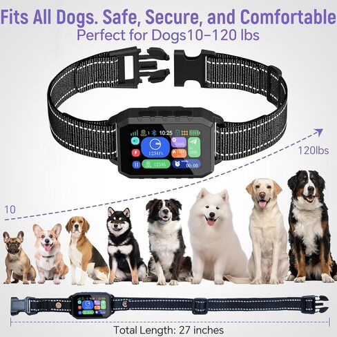 GPS Wireless Dog Fence with Collar & Free App – Custom GPS Boundary, Beep/Vibration/Static Training Modes, IP67 Waterproof, Long Battery Life – Black in Kuwait