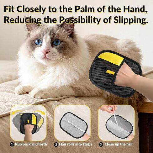 Electrostatic pet Hair Remover Glove for Couch,Bed and Car Seat,Pet Hair Mitt Reusable Fur Collector,Pet Hair Removal Glove Effortless Back and Forth Motion to Remove from Carpet,Furniture & Clothing in Kuwait