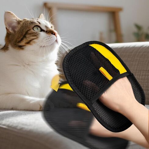 Electrostatic pet Hair Remover Glove for Couch,Bed and Car Seat,Pet Hair Mitt Reusable Fur Collector,Pet Hair Removal Glove Effortless Back and Forth Motion to Remove from Carpet,Furniture & Clothing in Kuwait